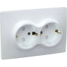Розетка 4-местная для открытой установки РС24-2-ОБ без заземляющего контакта 10А IEK ОКТАВА белый ERO40-K01-10-DC