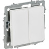 Выключатель 2-клавишный IEK СП BRITE BR-V20-0-10-K91 ВС10-2-0-БрАБ 10А механизм арктич. белый